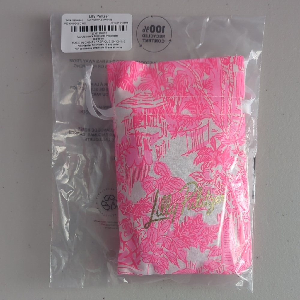 NWT Lilly Pulitzer GWP Pineapple Earrings